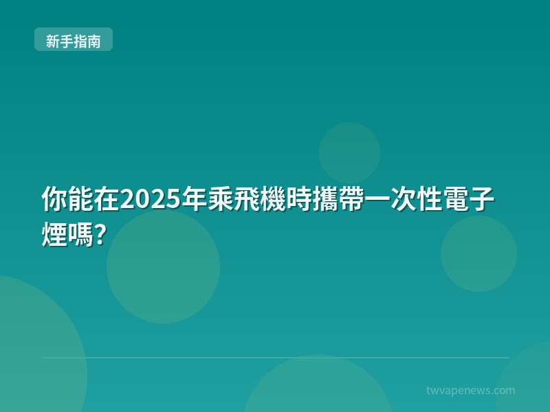 你能在2025年乘飛機時攜帶一次性電子煙嗎？ - 新手入坑指南